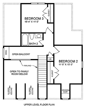 House Plan 45472 Second Level Plan