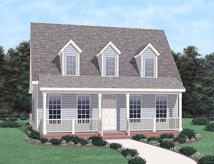 Cape Cod Elevation of Plan 45472