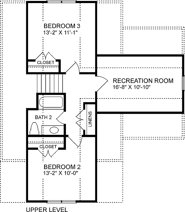 Narrow Lot Traditional Level Two of Plan 45475