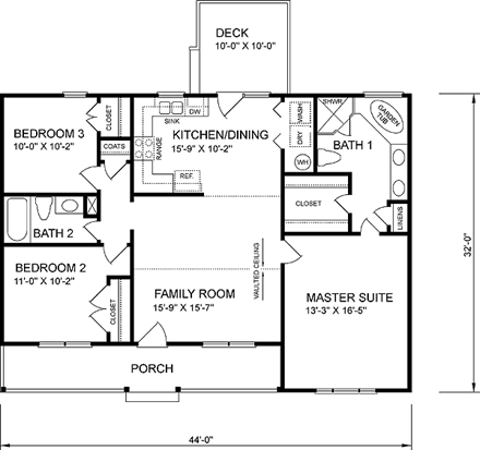 House Plan 45476 First Level Plan