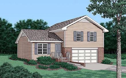 Narrow Lot Traditional Elevation of Plan 45478