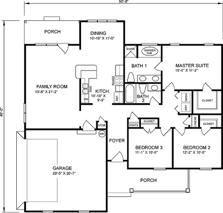 House Plan 45479 First Level Plan