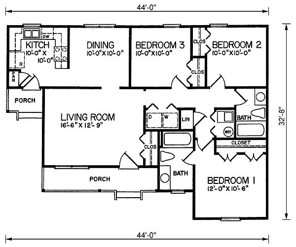 One-Story Ranch Level One of Plan 45488