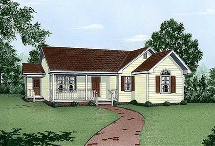 One-Story Ranch Elevation of Plan 45488