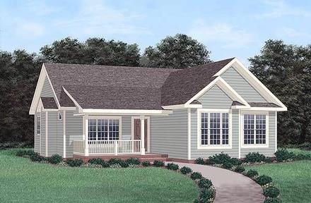 One-Story Ranch Elevation of Plan 45490