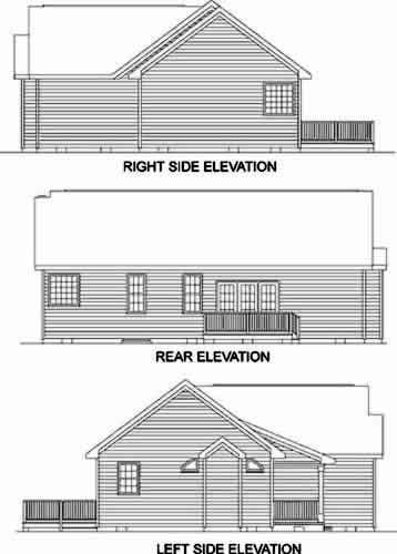One-Story Ranch Rear Elevation of Plan 45490