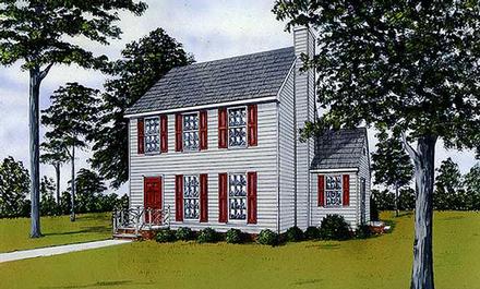 Colonial Narrow Lot Elevation of Plan 45497