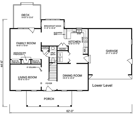 House Plan 45498 First Level Plan