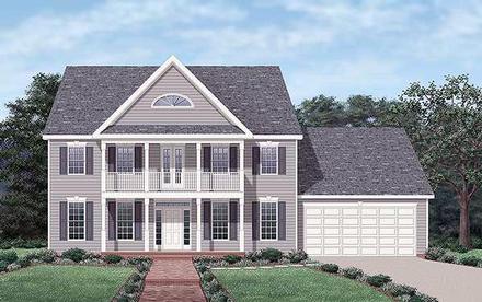 Colonial Elevation of Plan 45498