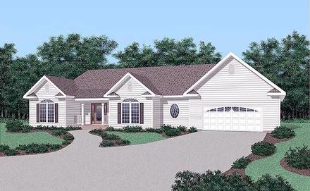 One-Story Traditional Elevation of Plan 45499