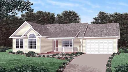 One-Story Traditional Elevation of Plan 45501
