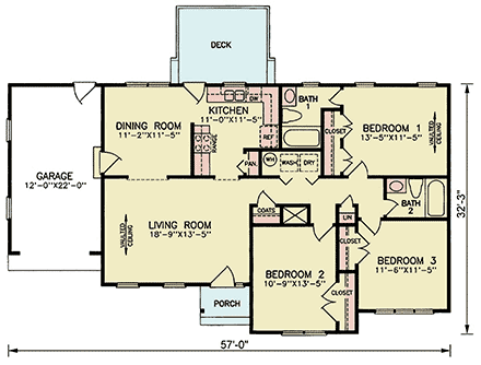 House Plan 45502 First Level Plan