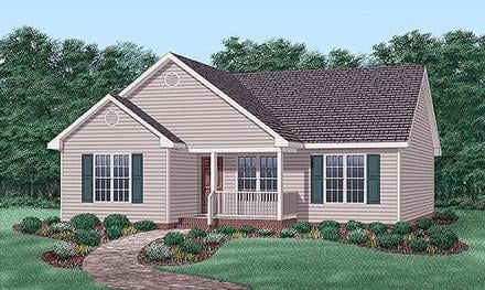 Narrow Lot Traditional Elevation of Plan 45503