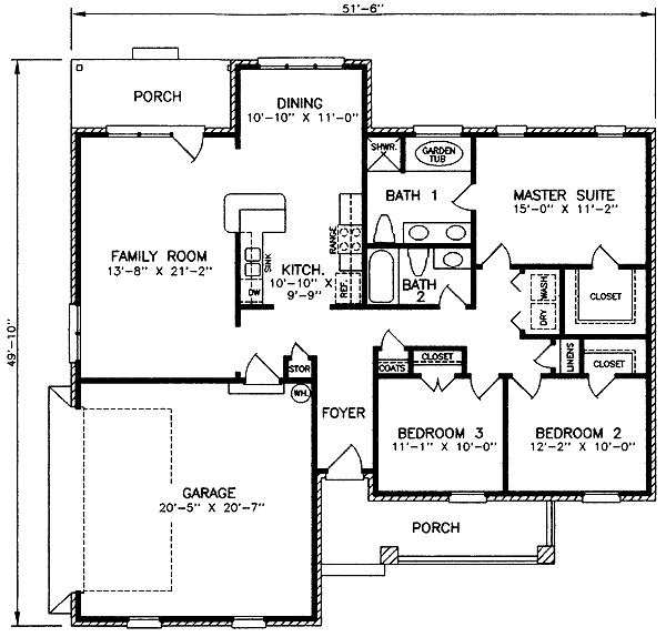 European One-Story Level One of Plan 45505