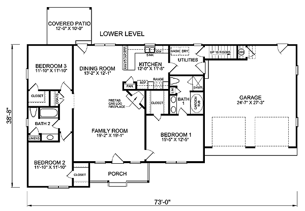 Country Ranch Level One of Plan 45513