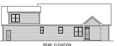 Country Ranch Rear Elevation of Plan 45513