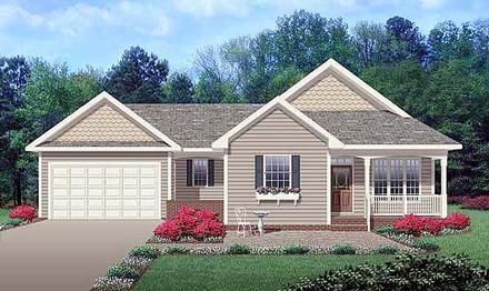 Ranch Traditional Elevation of Plan 45514