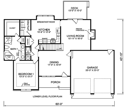 House Plan 45517 First Level Plan