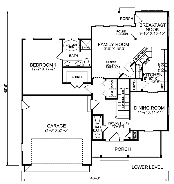 Craftsman Level One of Plan 45518