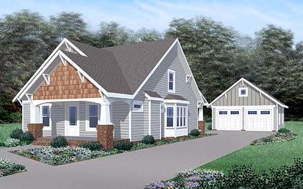 Narrow Lot Traditional Elevation of Plan 45520