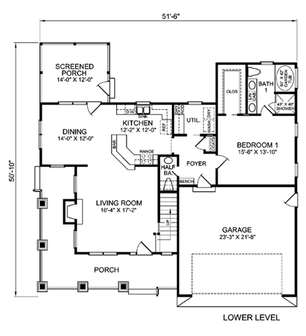 House Plan 45521 First Level Plan