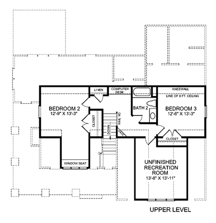 House Plan 45521 Second Level Plan