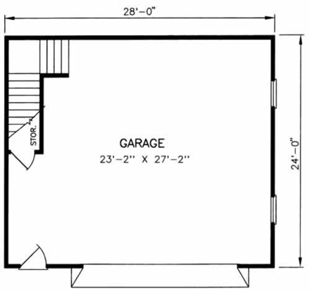 Garage Plan 45522 - 2 Car Garage First Level Plan