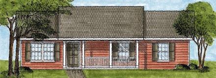 One-Story Ranch Elevation of Plan 45601