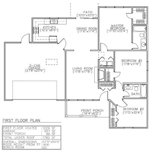 Contemporary One-Story Ranch Level One of Plan 45602