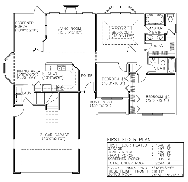 One-Story Ranch Traditional Level One of Plan 45605