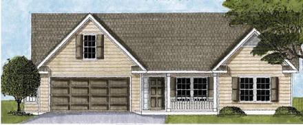 One-Story Ranch Traditional Elevation of Plan 45605