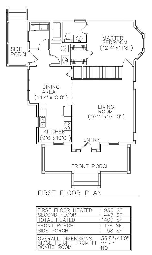 Country Narrow Lot Southern Level One of Plan 45609