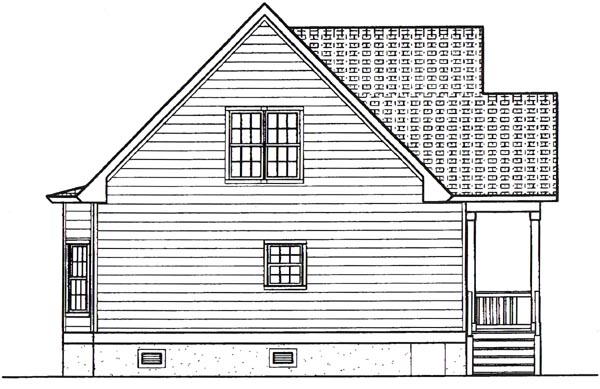 Country Narrow Lot Southern Rear Elevation of Plan 45609