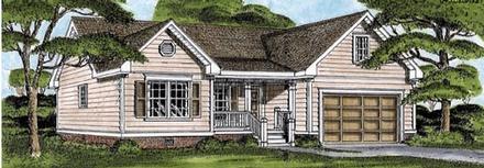 One-Story Ranch Elevation of Plan 45610