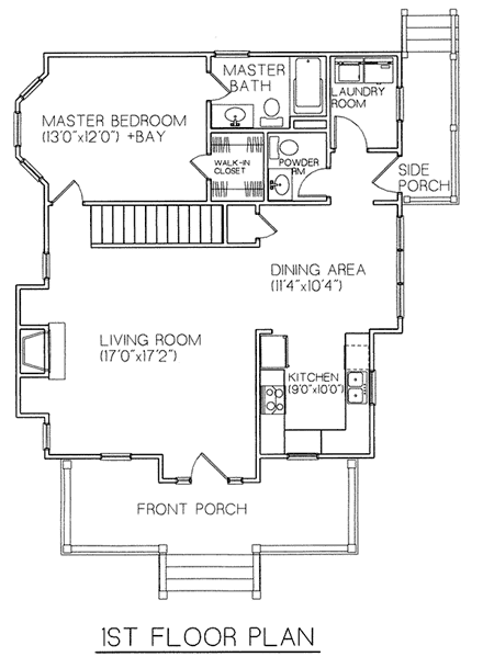 House Plan 45614 First Level Plan