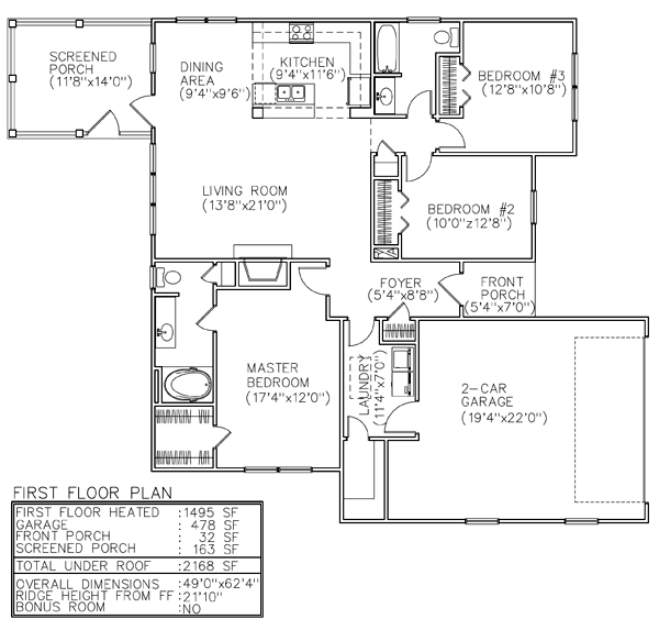 One-Story Traditional Level One of Plan 45618