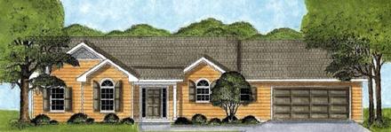 Ranch Elevation of Plan 45619