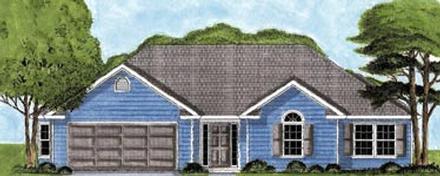 European One-Story Traditional Elevation of Plan 45620