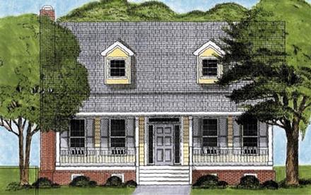 Cape Cod Narrow Lot Elevation of Plan 45622