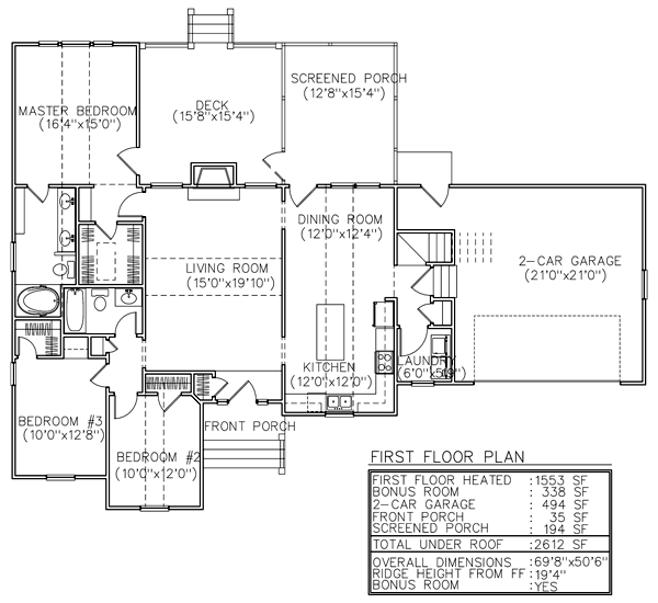 Ranch Level One of Plan 45623