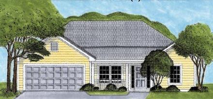 One-Story Ranch Elevation of Plan 45625