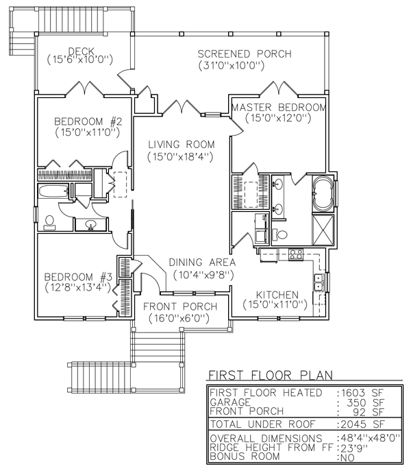 Coastal One-Story Level One of Plan 45631