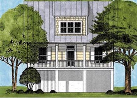 Coastal Narrow Lot Elevation of Plan 45635