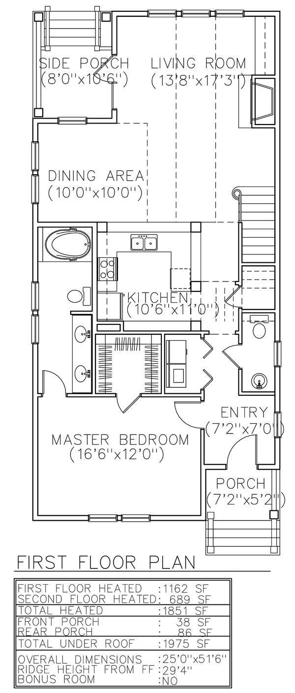 Narrow Lot Level One of Plan 45638