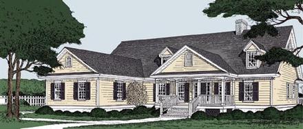 Country One-Story Traditional Elevation of Plan 45641