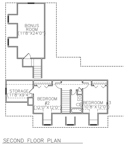 House Plan 45642 Second Level Plan