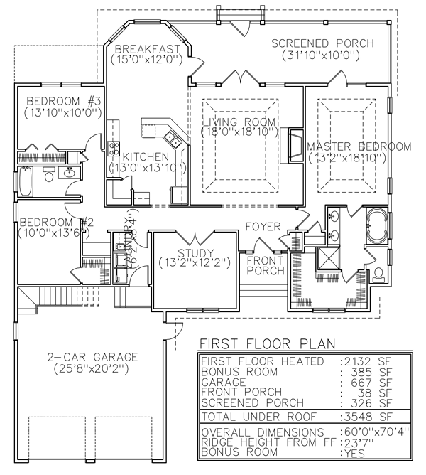 Ranch Level One of Plan 45643