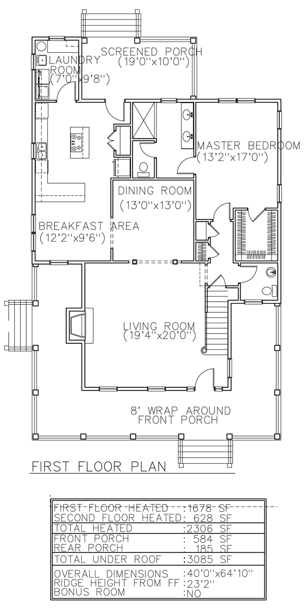 Narrow Lot Southern Level One of Plan 45647