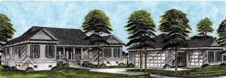 One-Story Traditional Elevation of Plan 45648