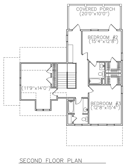 House Plan 45651 Second Level Plan